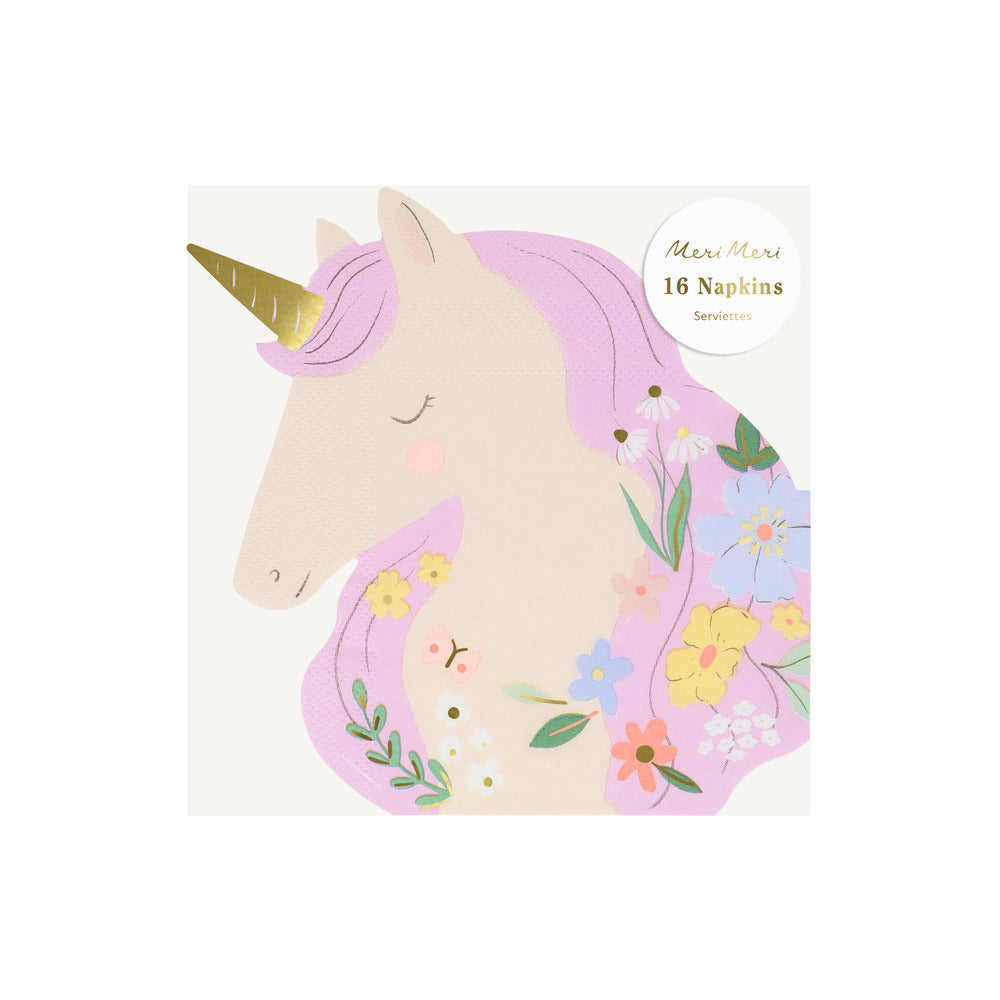 Meadow Unicorn Shaped Napkins by Meri Meri