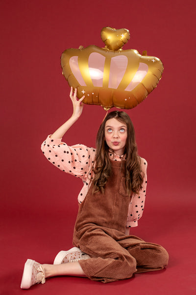 Pink and Gold Crown Foil Balloon