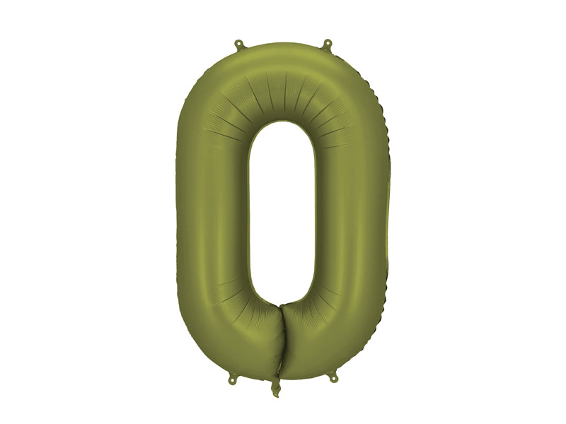 Number Balloon Olive Green