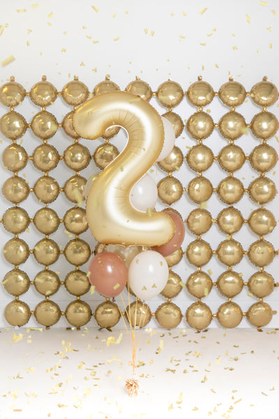 Number '2' Gold Balloon