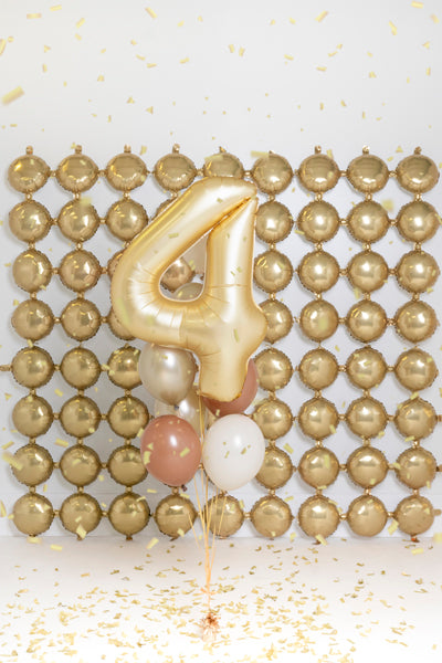 Number '4' Gold Balloon