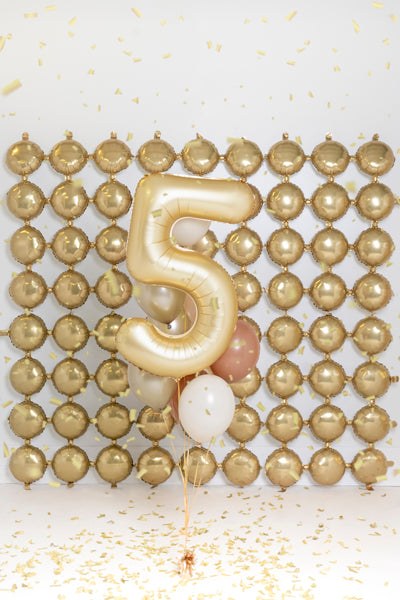 Number '5' Gold Balloon