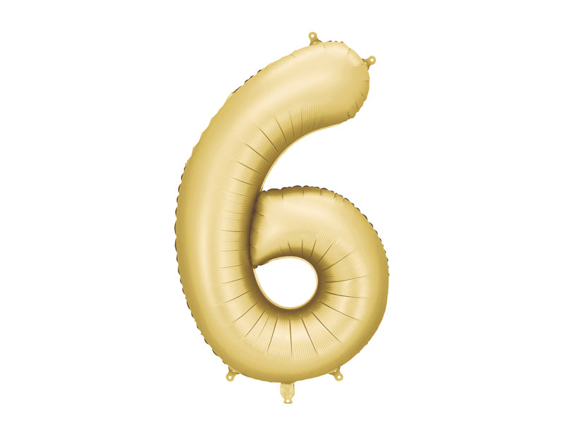 Number '6' Gold Balloon