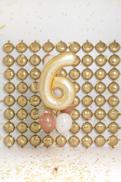 Number '6' Gold Balloon