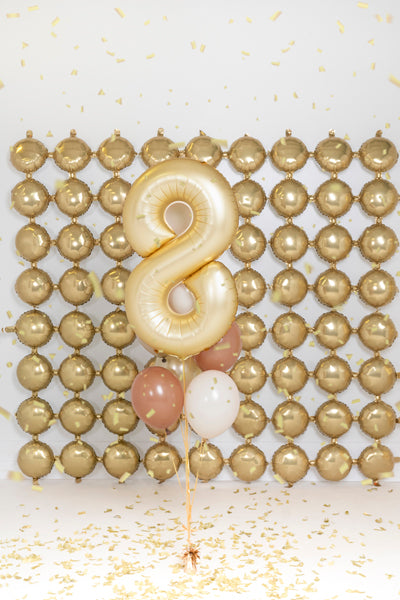 Number '8' Gold Balloon