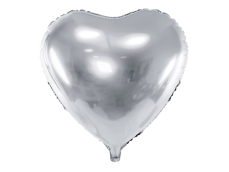 Silver Heart Balloon