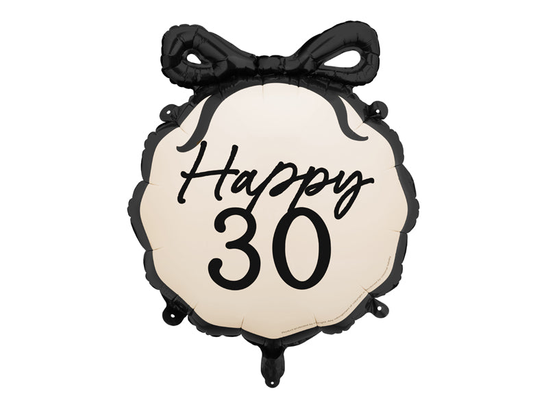 Happy 30 Balloon with Black Bow