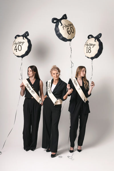 Happy 40 Balloon with Black Bow