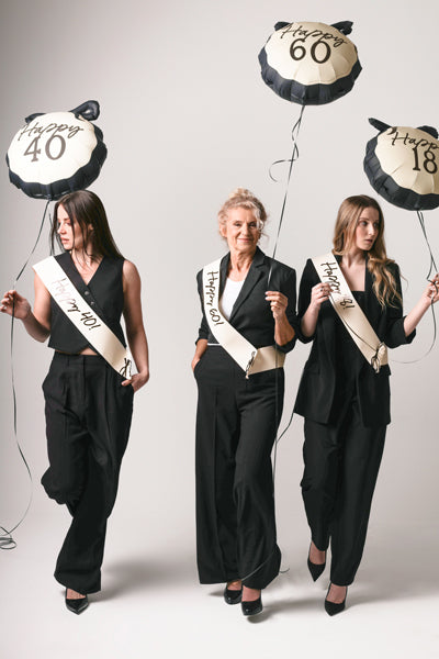 Happy 60 Balloon with Black Bow