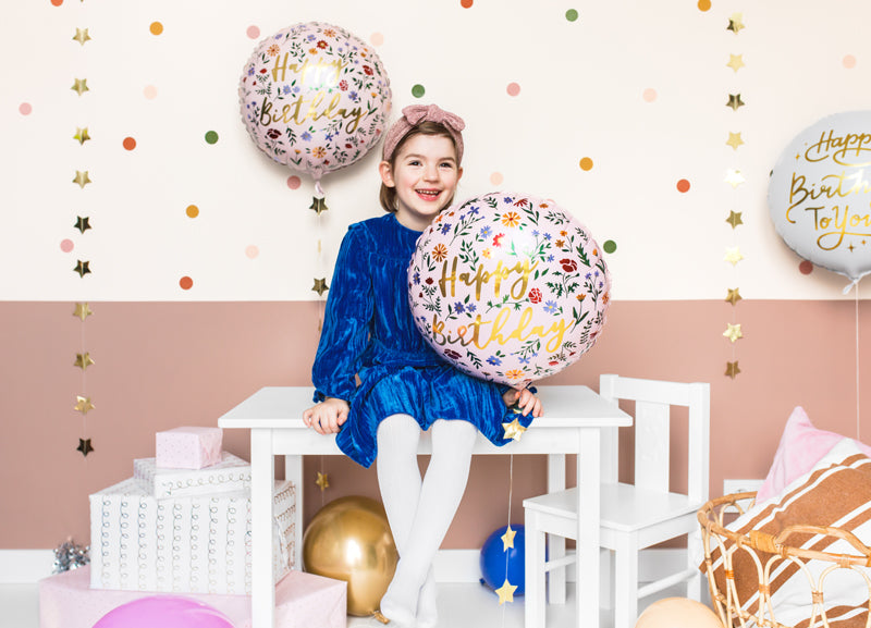 Floral Happy Birthday Balloon