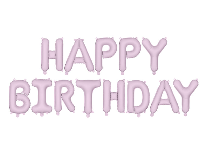 Happy Birthday Balloon Banner Pastel Purple