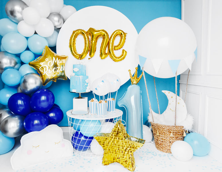 Number 1 Blue with Crown Balloon