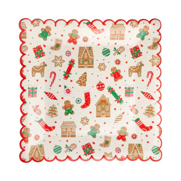 Assiette à motif de pain d'épice