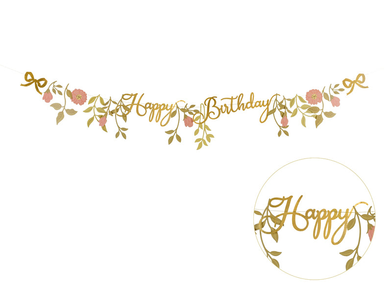 Banner Happy Birthday Flowers