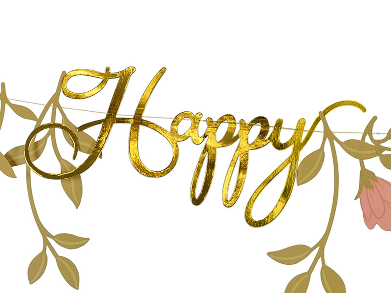 Banner Happy Birthday Flowers