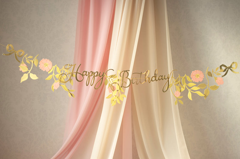 Banner Happy Birthday Flowers