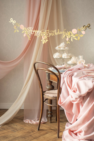Banner Happy Birthday Flowers