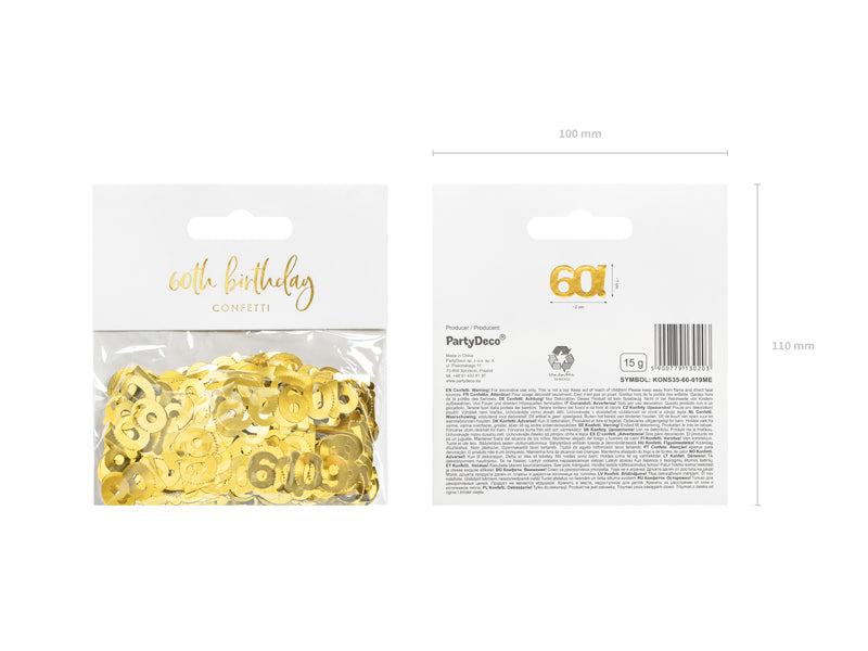 Metallic confetti - number 60 - 15g