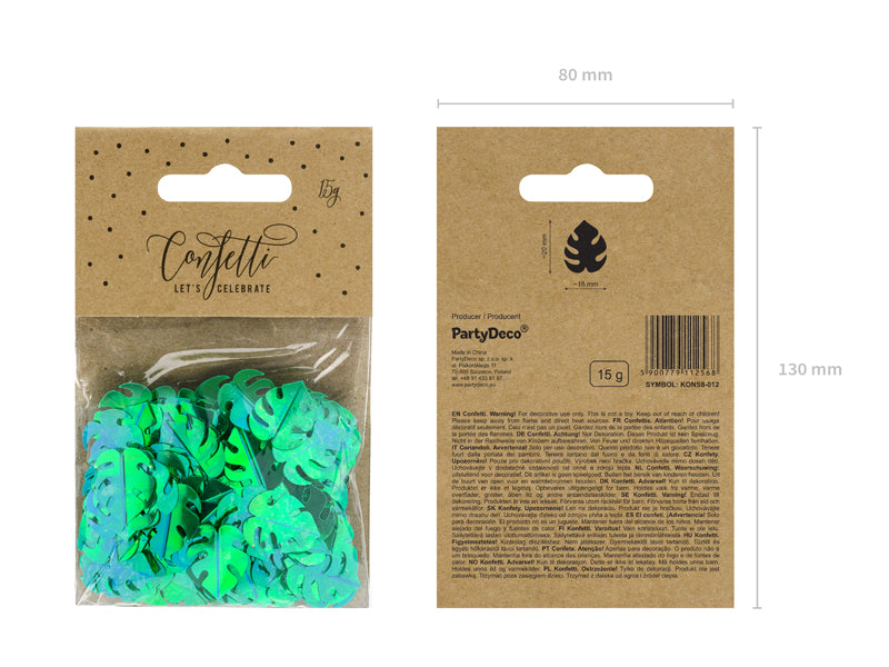 Metallic confetti Leafs - green - 15g