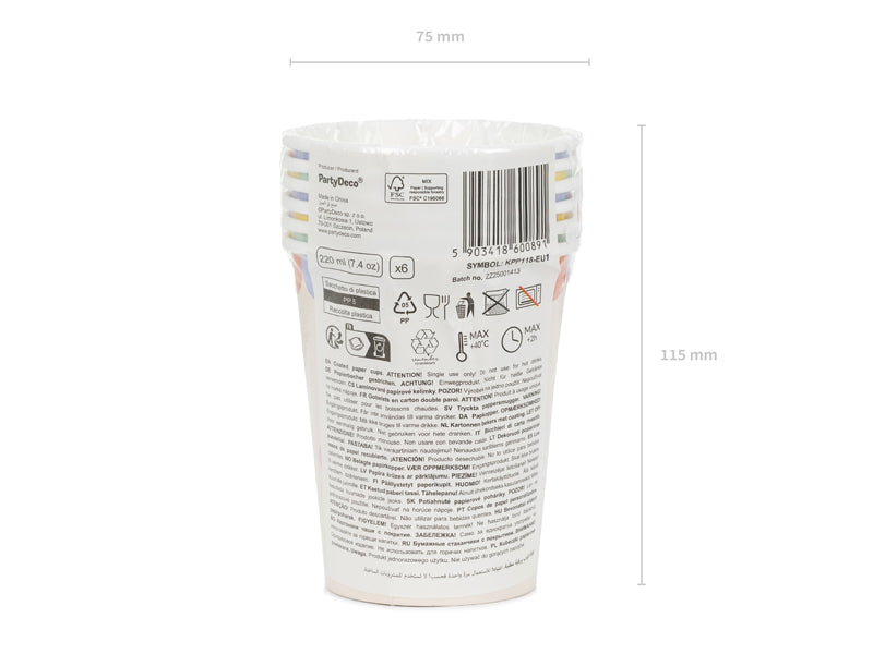Cups Confetti - 220 ml - Assorted Colours