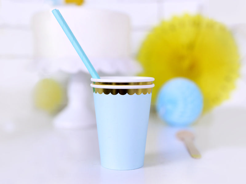 Light Blue Pastel Paper Cups