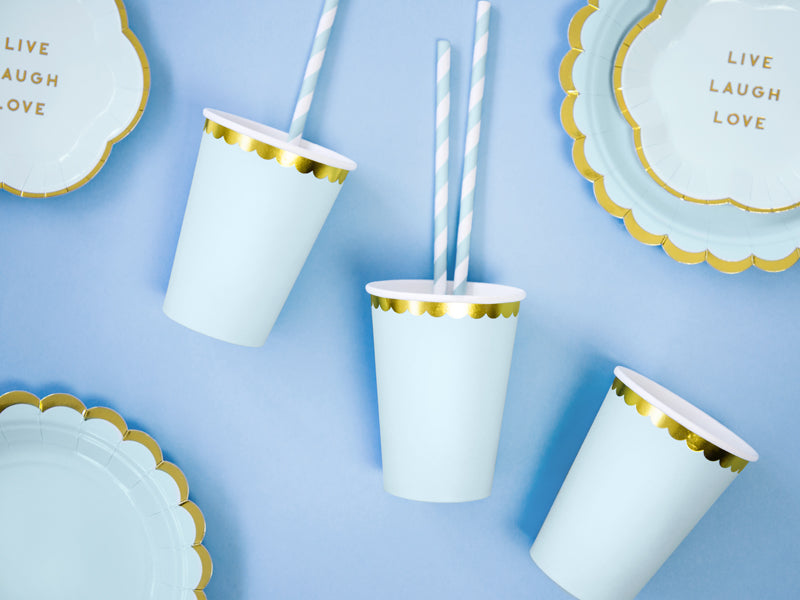 Light Blue Pastel Paper Cups