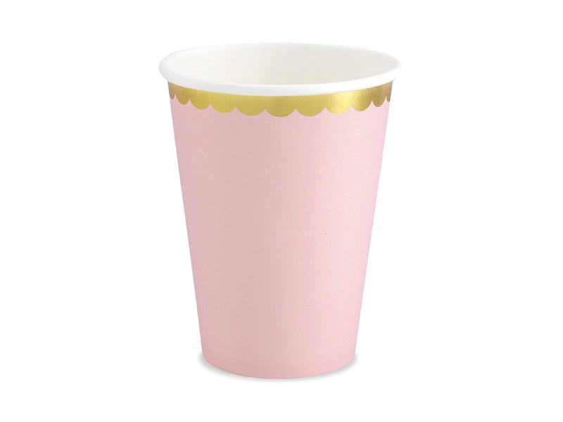 Pastel Pink Paper Cup with Gold Foil Trim