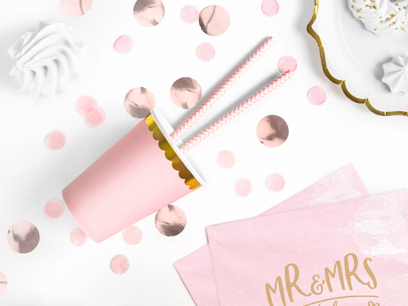 Pastel Pink Paper Cup with Gold Foil Trim