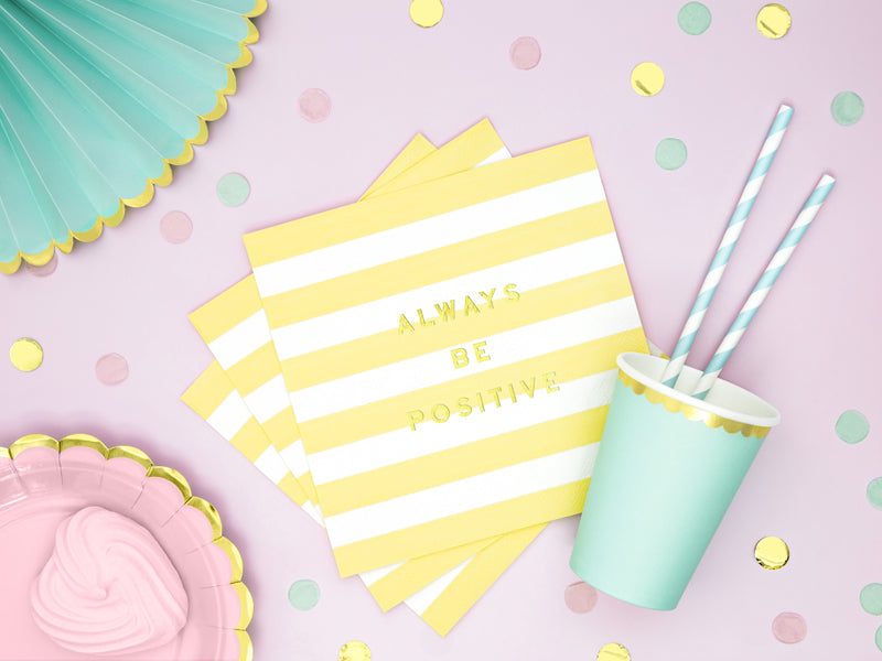 Mint Paper Cups With Gold Foil Trim
