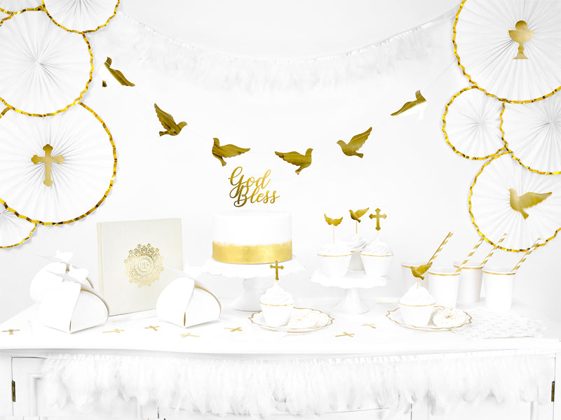 White Cups with Gold Trim