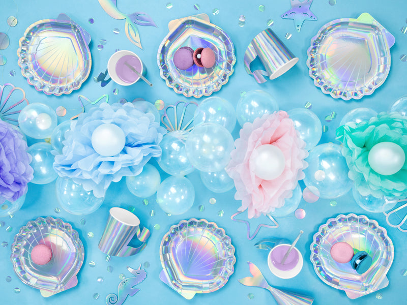 Gobelets en papier irisés sirène