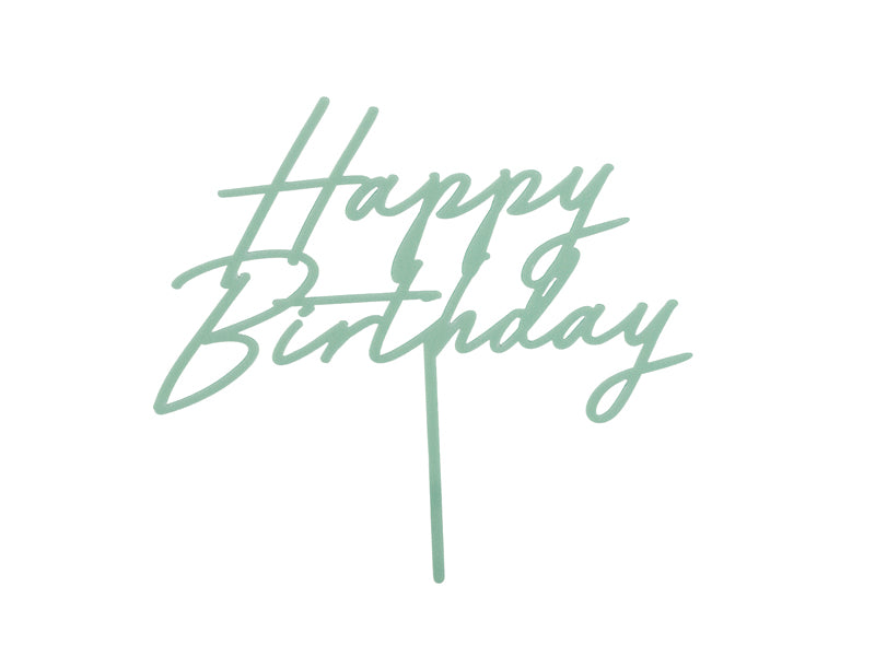 Mint Green Happy Birthday Cake Topper