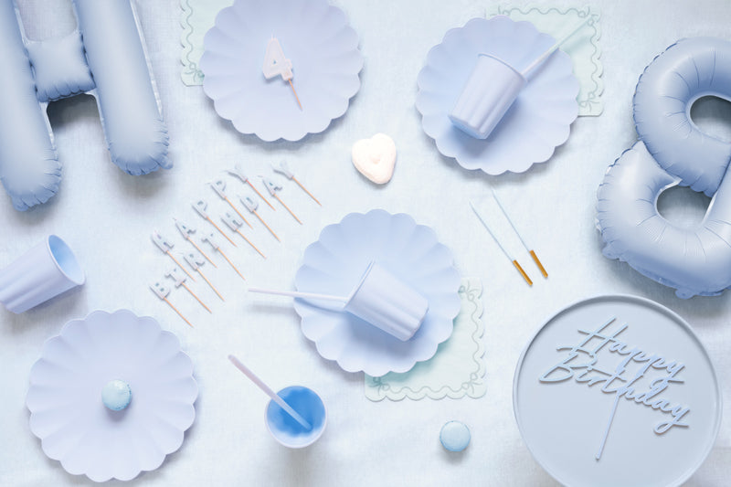 Misty Pastel Blue Cake Topper