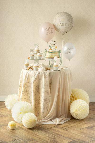 Beige Flower Tablecloth