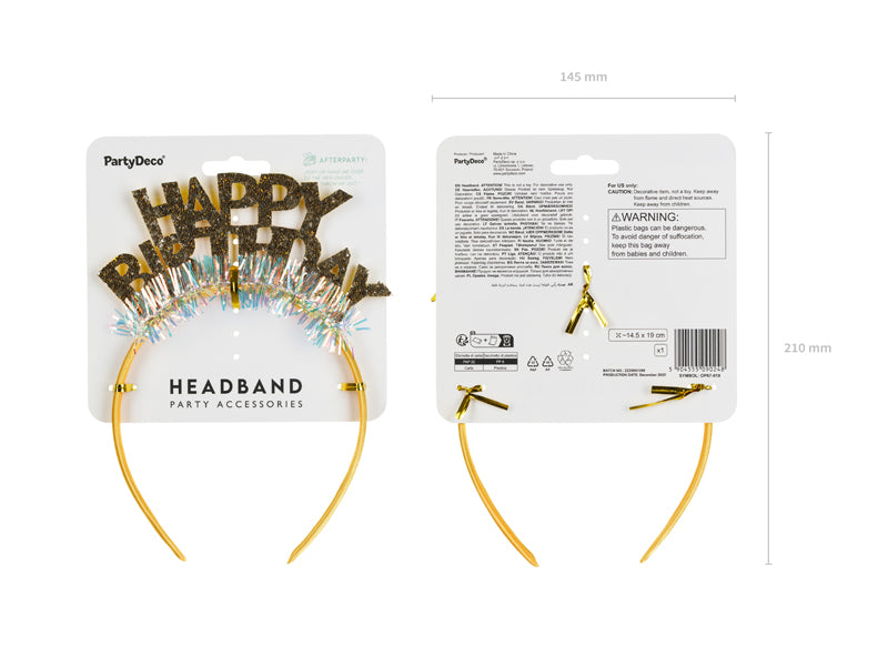 Headband Happy Birthday - gold