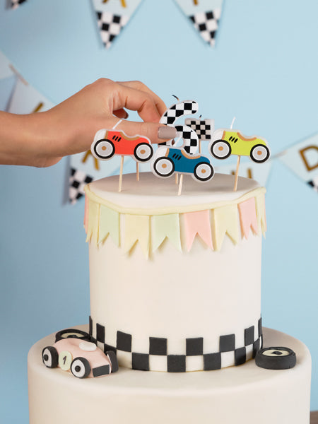 Racing Checkered Car Candles