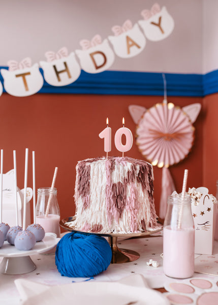 Pastel Pink Number Candles
