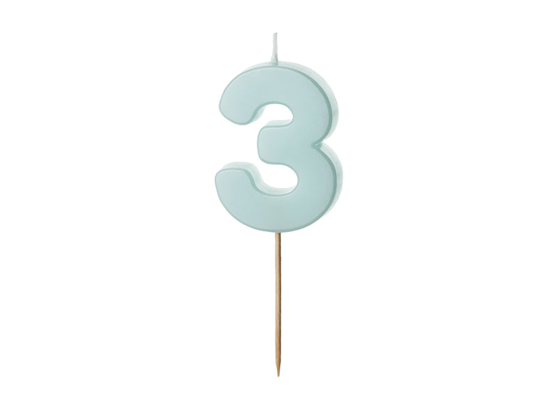 Pastel Blue Number Candles