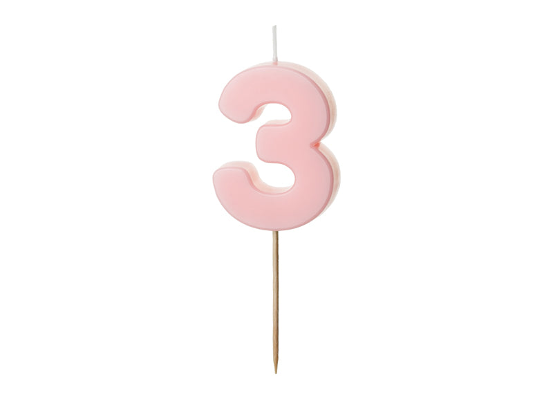 Pastel Pink Number Candles