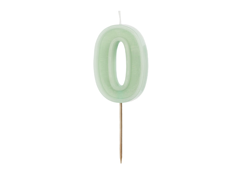 Mint Pastel Green Number Candles