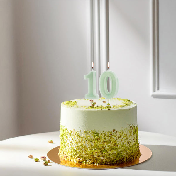 Mint Pastel Green Number Candles