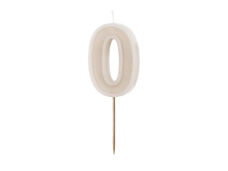 Cream Number Candles