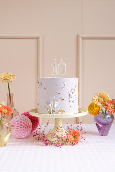 Cream Number Candles