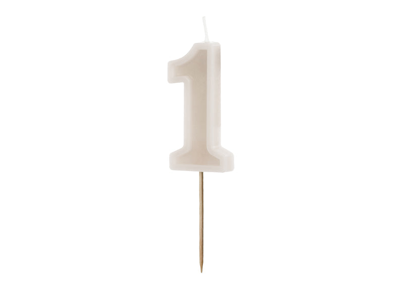 Cream Number Candles