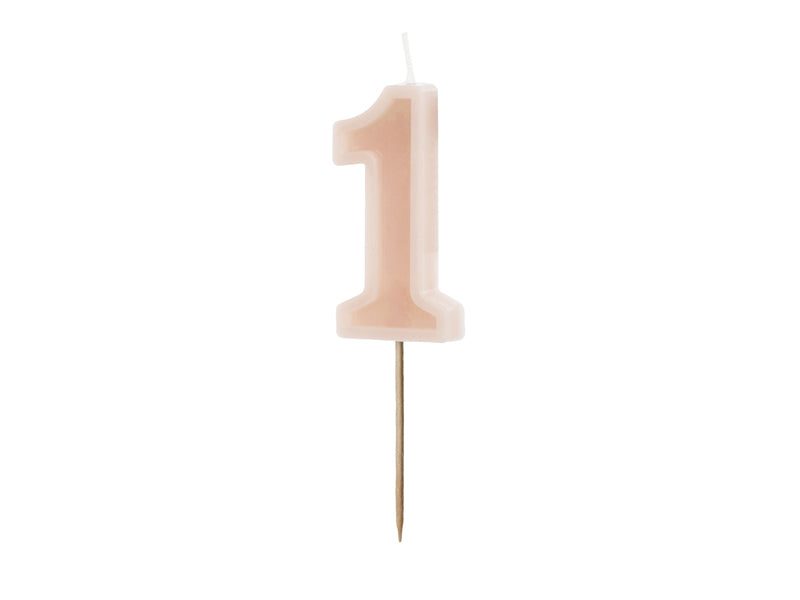 Dusty Rose Number Candles