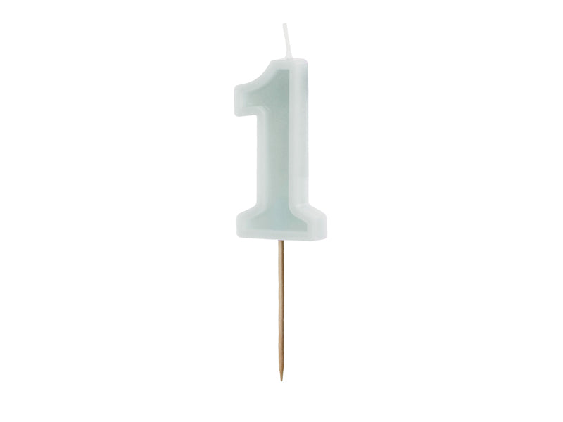 Light Pastel Blue Number Candles