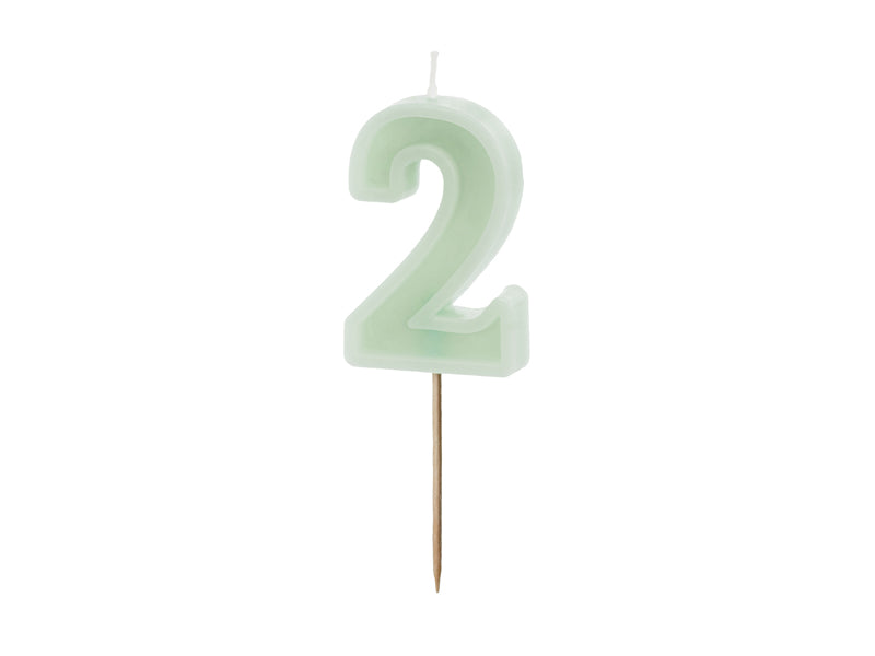 Mint Pastel Green Number Candles