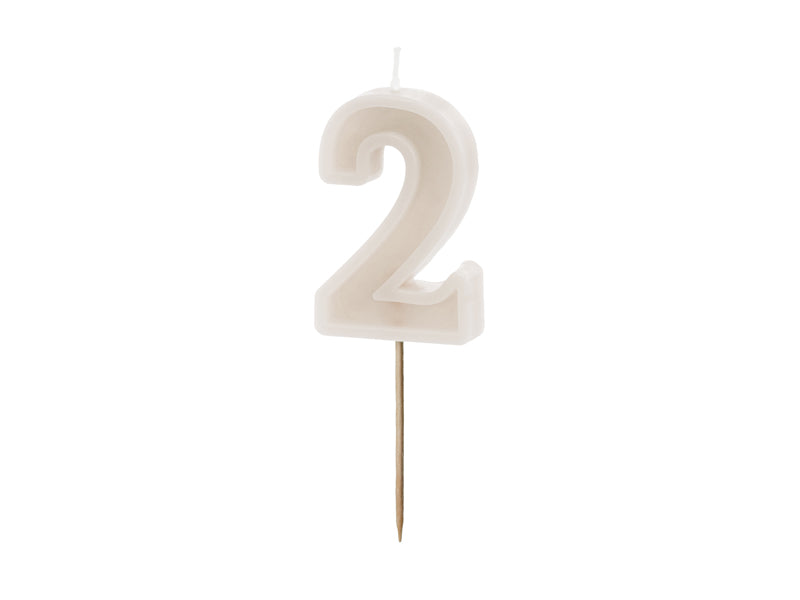 Cream Number Candles