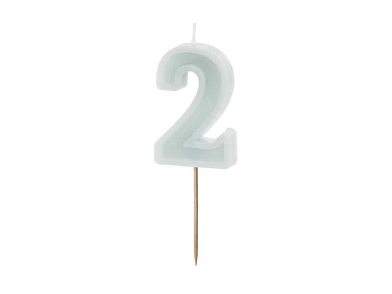 Light Pastel Blue Number Candles