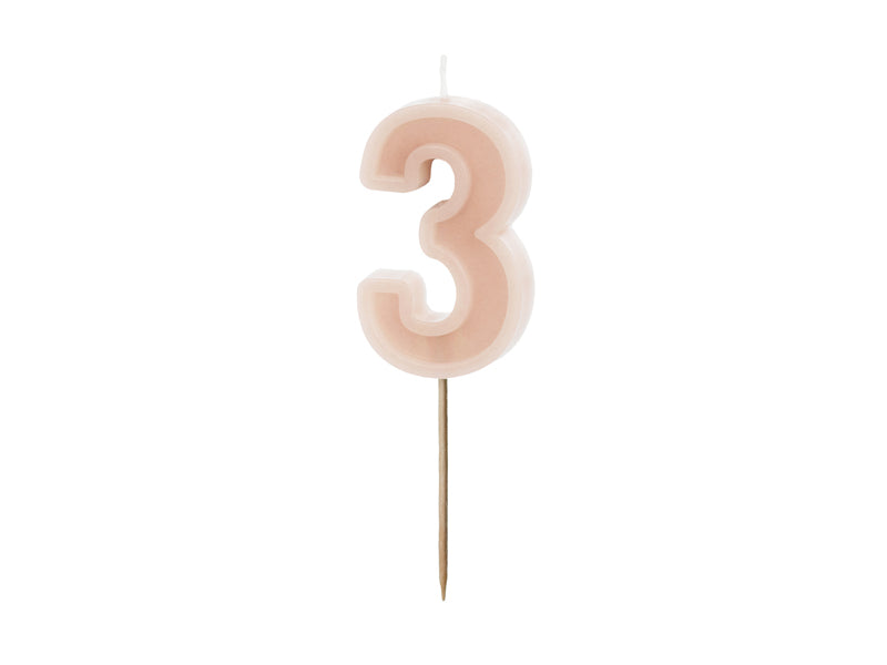 Dusty Rose Number Candles
